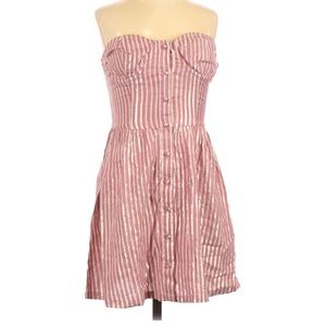 NEW Revolve X Tularosa Strapless Button Down Striped Mini Dress